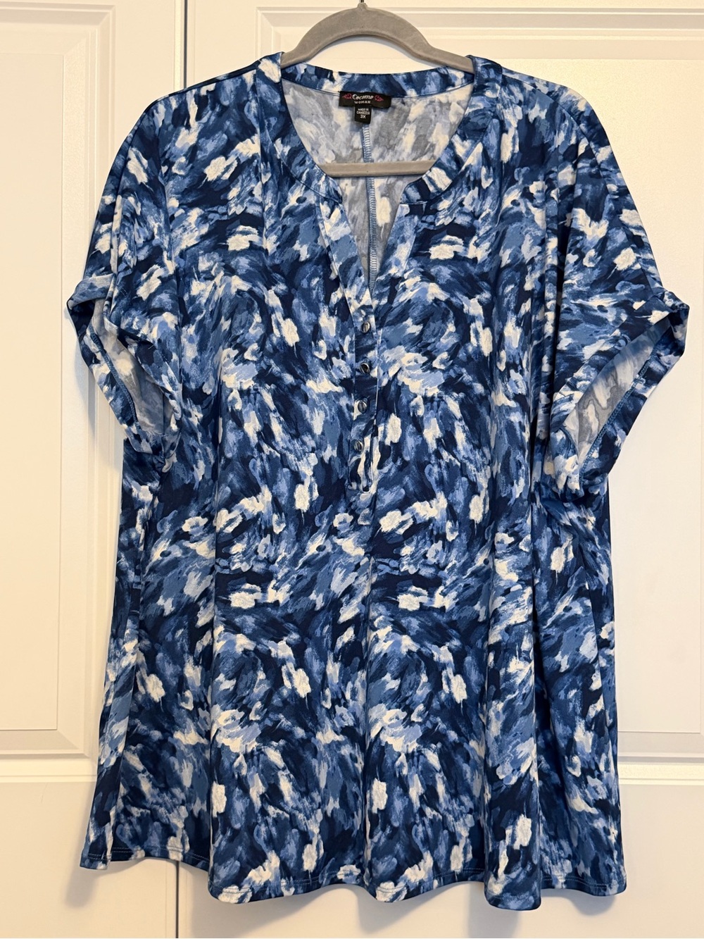Cocomo Navy & White Abstract Brushstroke Tunic
